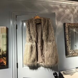 Zara Women's Tan Teddy Vest